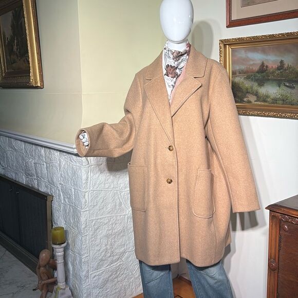 NWOT Old Navy Camel Car Length Coat - Picture 1 of 11
